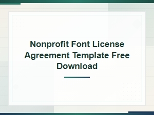 Free Nonprofit Font License Agreement Template Download